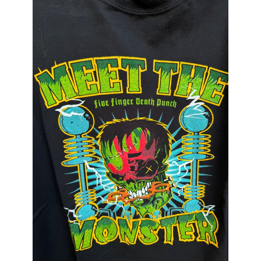 Five Finger Death Punch Volbeat Tour Shirt Mens Large Meet Monster Hanes Black